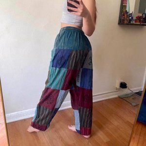 COPY - Women's multi waistband long ties boho hippie patchwork pants